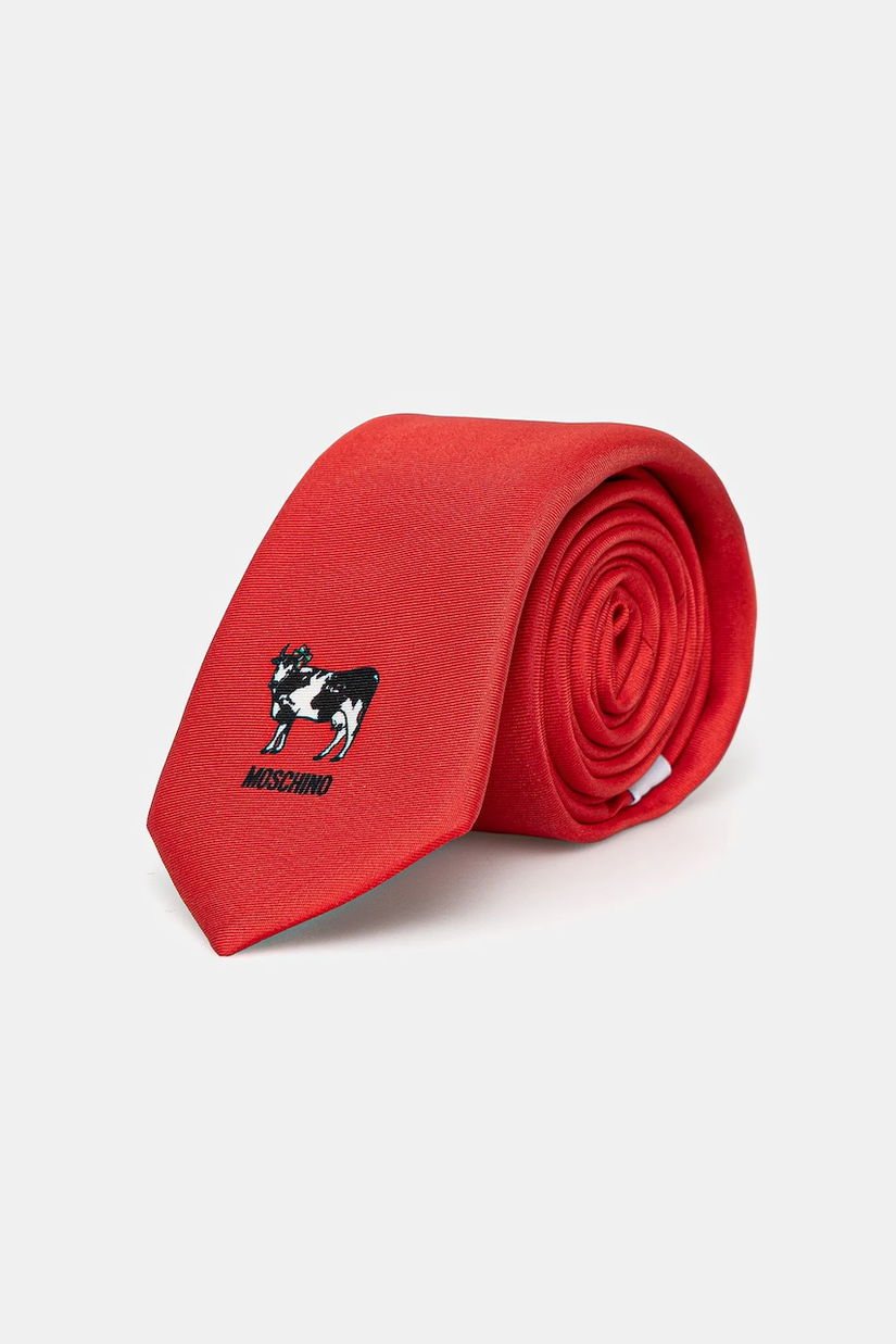 Moschino cravată de mătase culoarea roșu, M5862 55009
