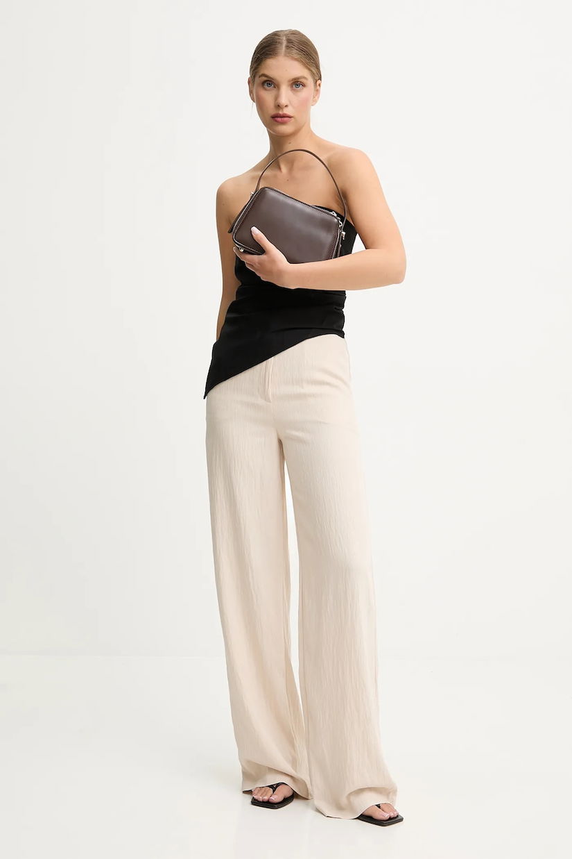 Answear.LAB pantaloni culoarea bej, lat, high waist