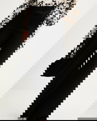 Answear.LAB pantaloni culoarea negru, lat, high waist