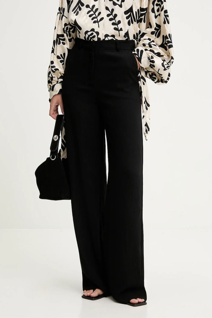 Answear.LAB pantaloni culoarea negru, lat, high waist