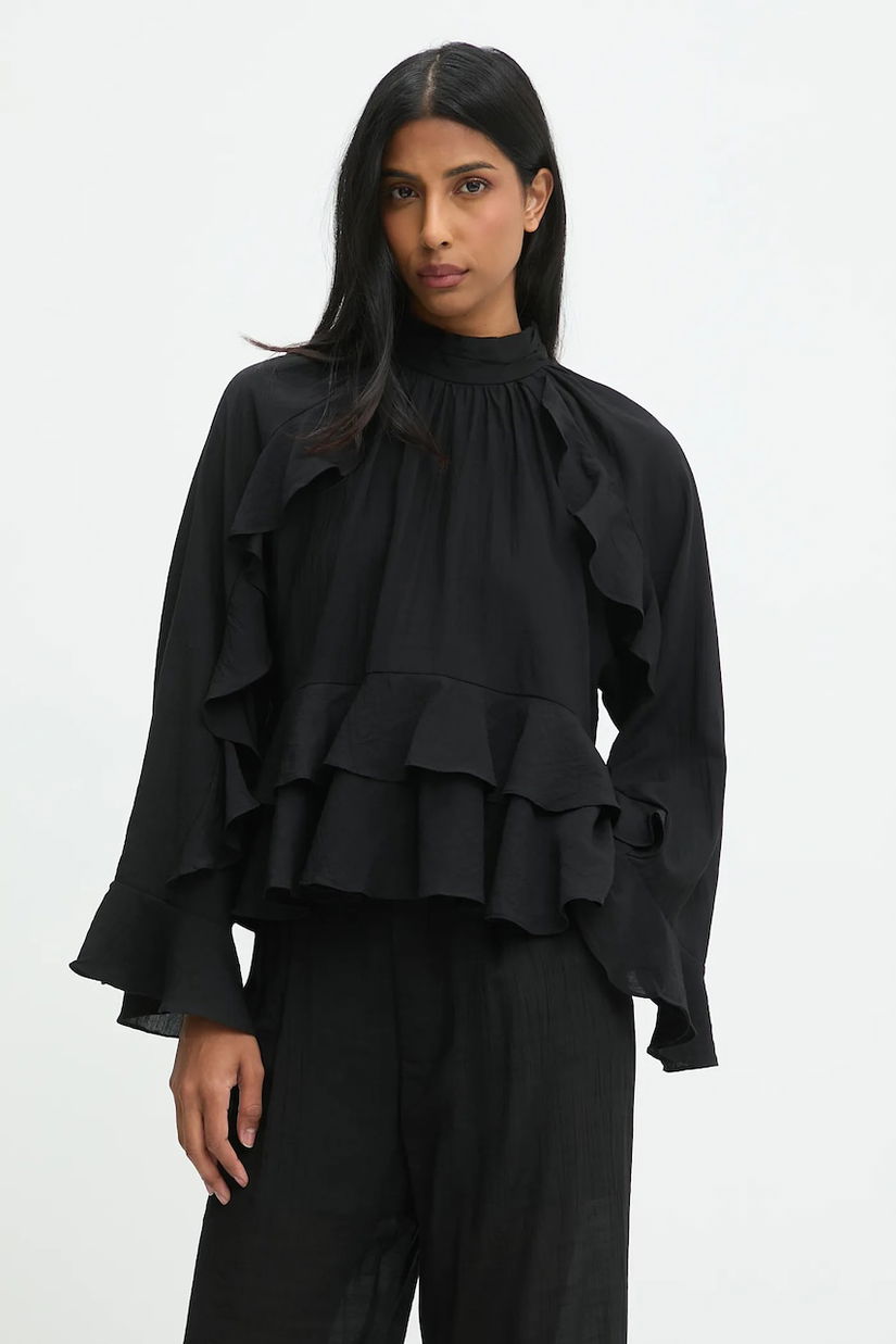 Answear.LAB bluza culoarea negru, neted