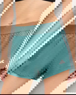 adidas Performance pantaloni scurți de antrenament HYGLM culoarea verde, cu imprimeu, high waist, JX7388