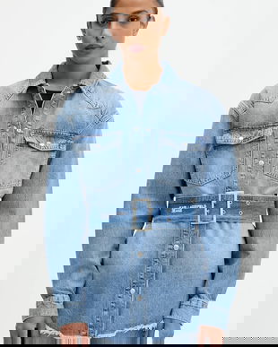 Karl Lagerfeld Jeans cămașă jeans cu guler clasic, regular, A4W11003