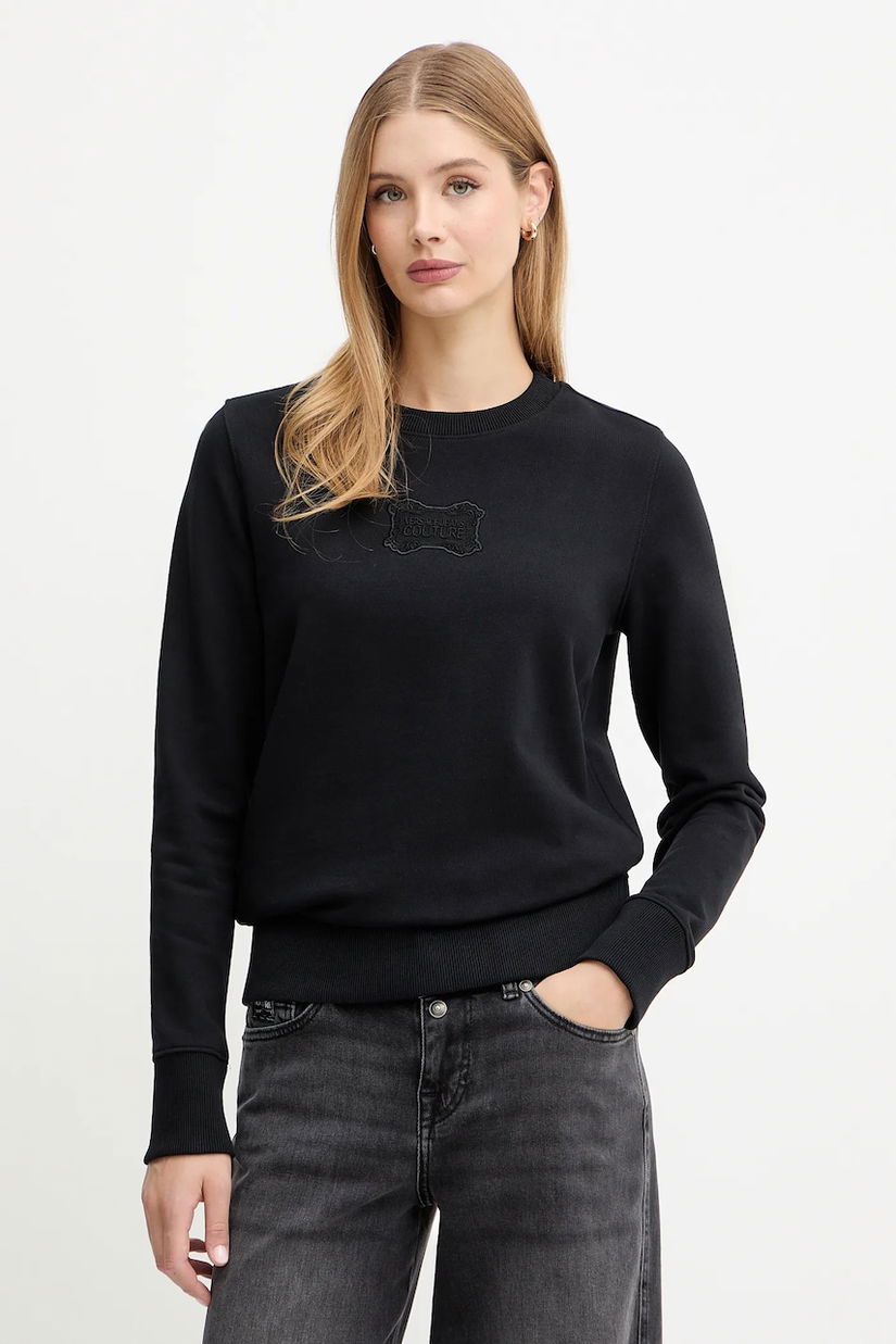 Versace Jeans Couture hanorac de bumbac culoarea negru, cu imprimeu, 79HAIC04 CF00C