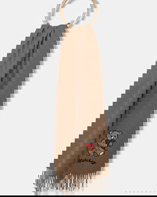 Moschino eșarfă de lână culoarea maro, cu imprimeu, M3330 30835