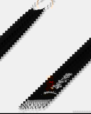 Moschino eșarfă de lână culoarea negru, cu imprimeu, M3330 30835