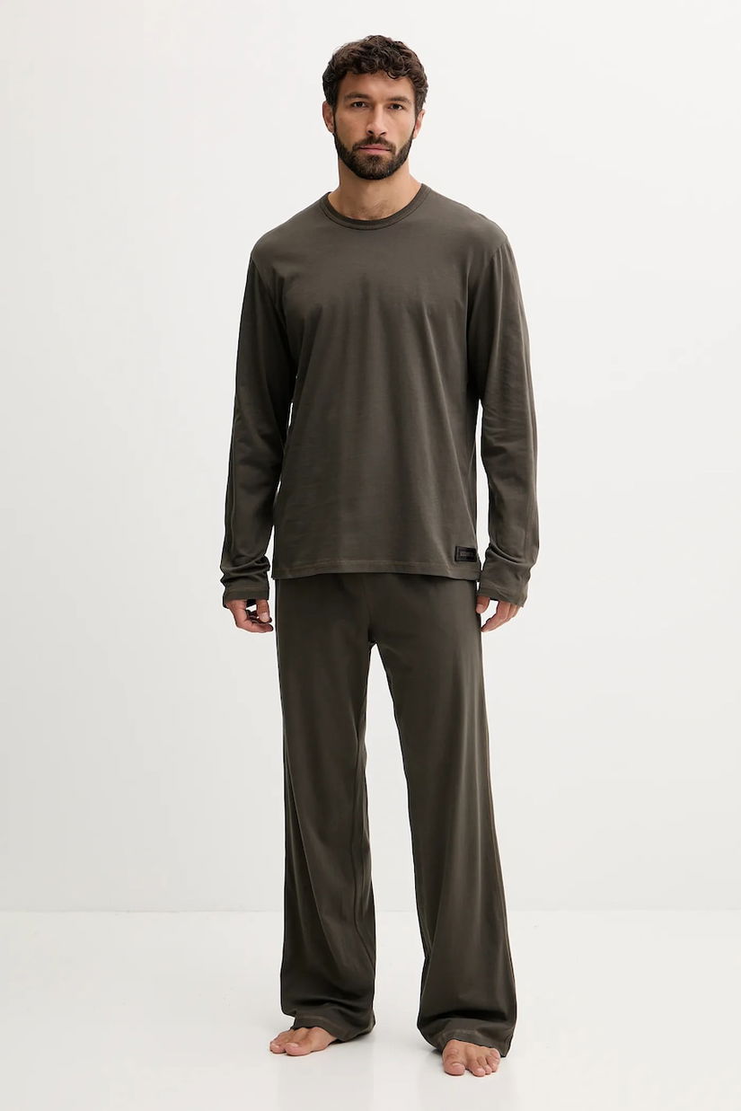 Diesel pijamale de bumbac SET-ADRIAN-UTLT culoarea gri, uni, A19505.0PJBB