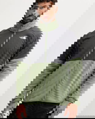 The North Face hanorac fleece Glacier Heavyweight culoarea verde, cu imprimeu, NF0A89JGDKI1