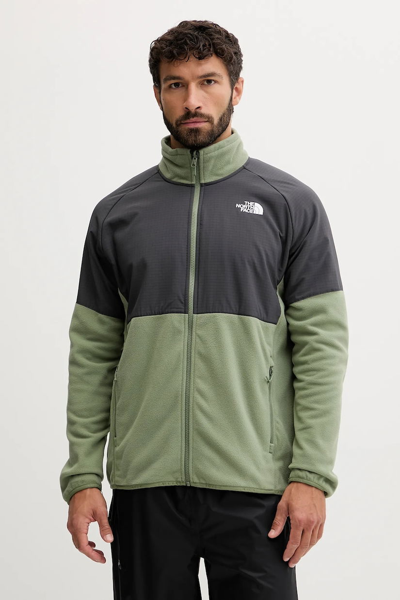 The North Face hanorac fleece Glacier Heavyweight culoarea verde, cu imprimeu, NF0A89JGDKI1