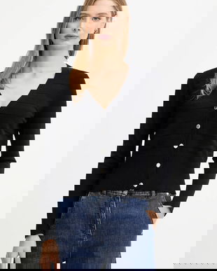 Morgan cardigan culoarea negru, light, MENTHI