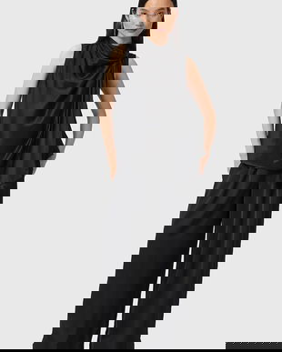 AllSaints pantaloni LEANNE culoarea negru, lat, medium waist, W015TD