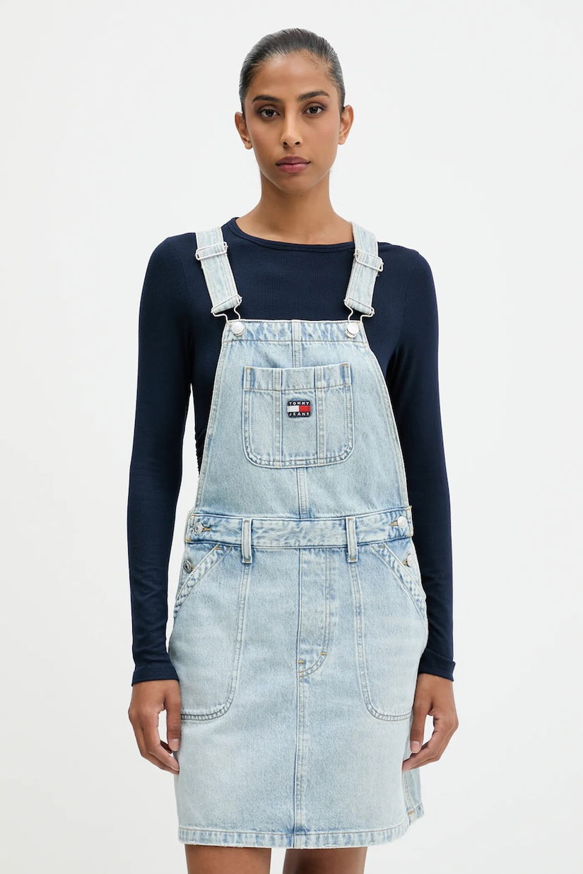 Tommy Jeans rochie jeans mini, evazați, DW0DW22149