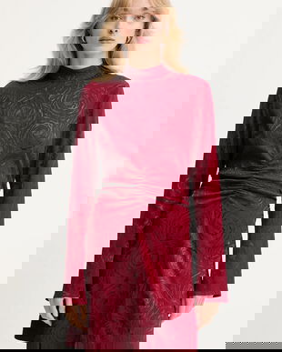 Gestuz rochie culoarea roșu, mini, evazați, 10910606