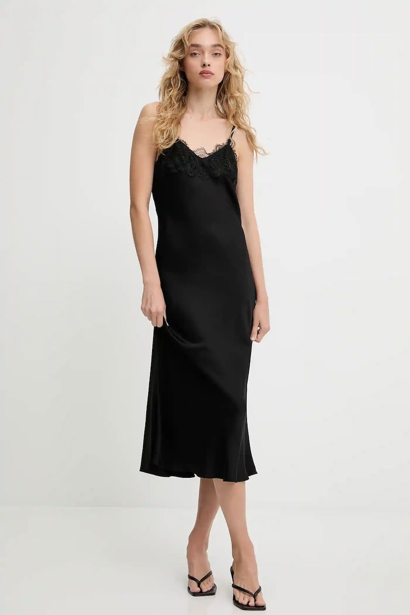 Answear.LAB rochie culoarea negru, maxi, drept