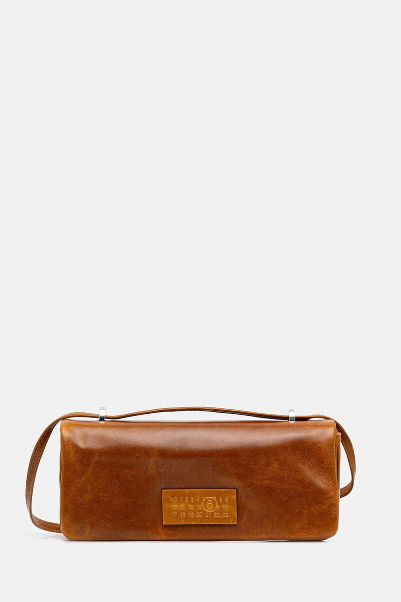 MM6 Maison Margiela poșetă de piele culoarea maro, SB5ZH0022.P7187.T2222