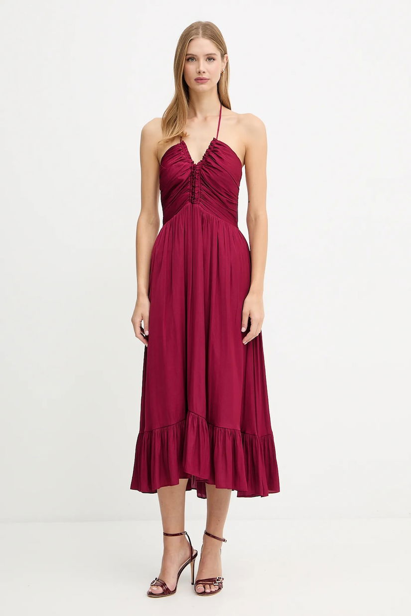 Morgan rochie culoarea bordo, mini, evazați, ROCE