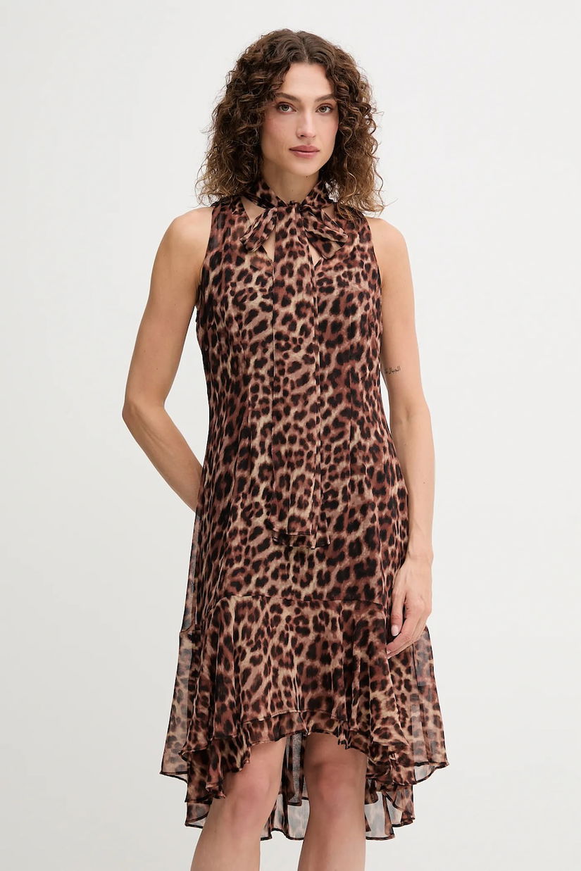 Dkny rochie culoarea maro, mini, evazati, DD5G2M24