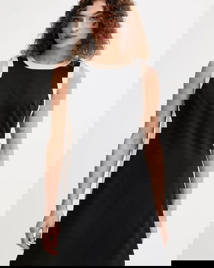 Dkny rochie culoarea negru, mini, evazati, DD4D1955