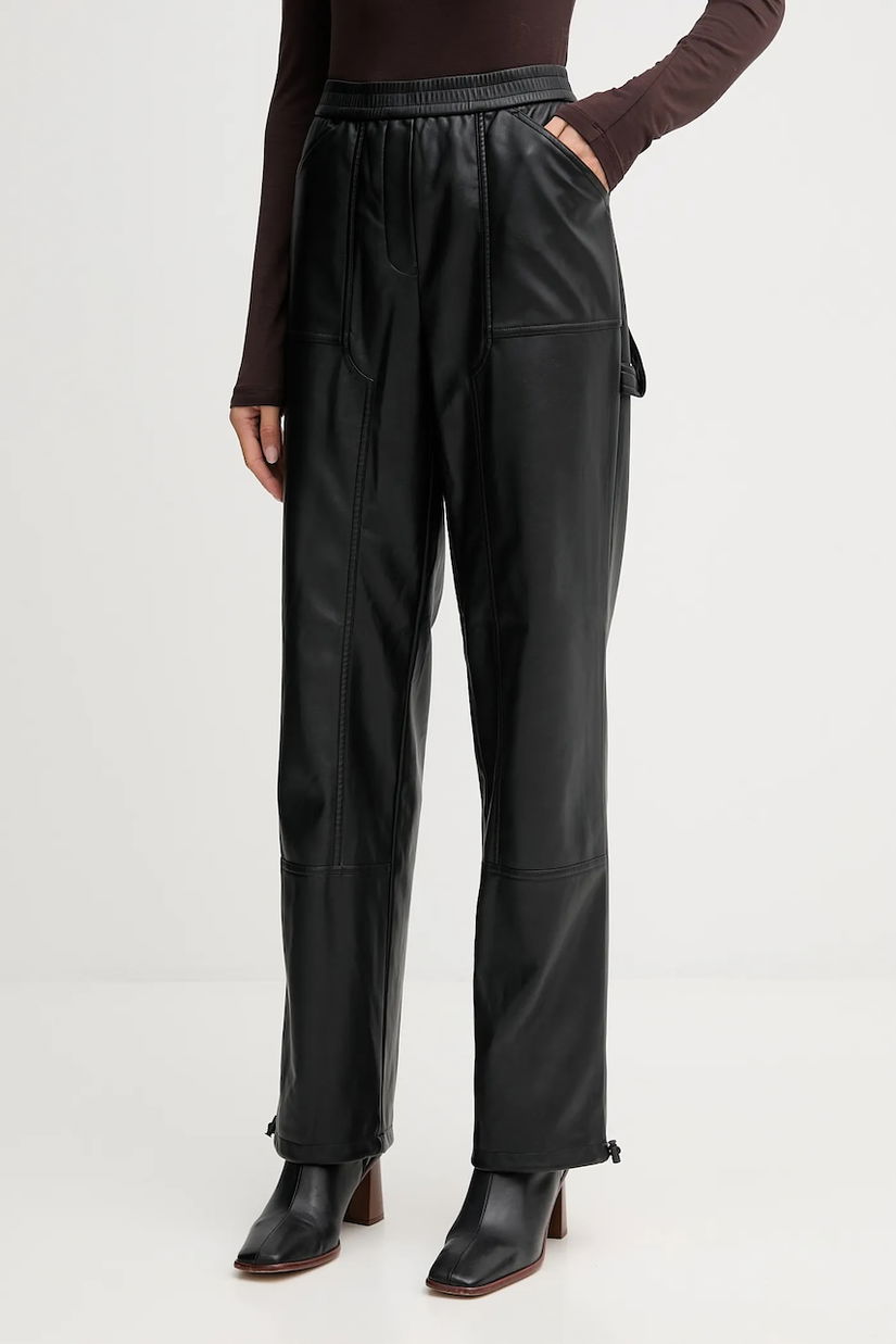Marc Aurel pantaloni culoarea negru, drept, high waist, 1909-2000-93332