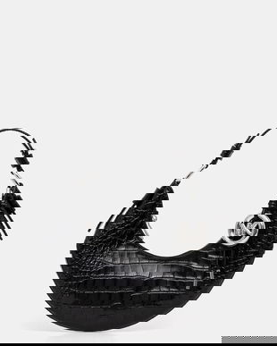 MICHAEL Michael Kors geantă de piele culoarea negru, 30F5SQ4L6E