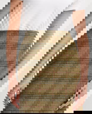 Barbour fustă de lână BAMBURGH culoarea verde, mini, creion, LSK0140