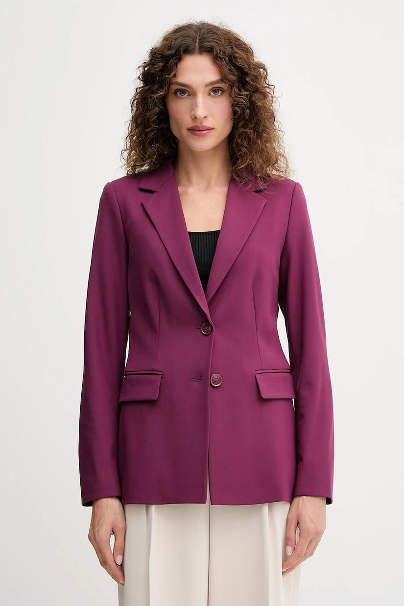 United Colors of Benetton sacou culoarea violet, un singur rând de nasturi, uni, 2L4HDW02W