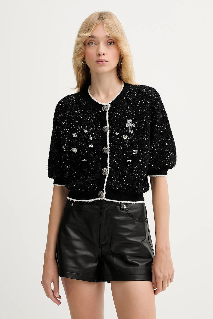 Gestuz cardigan culoarea negru, light, 10910537