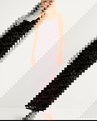 Gestuz rochie culoarea negru, maxi, drept, 10910584