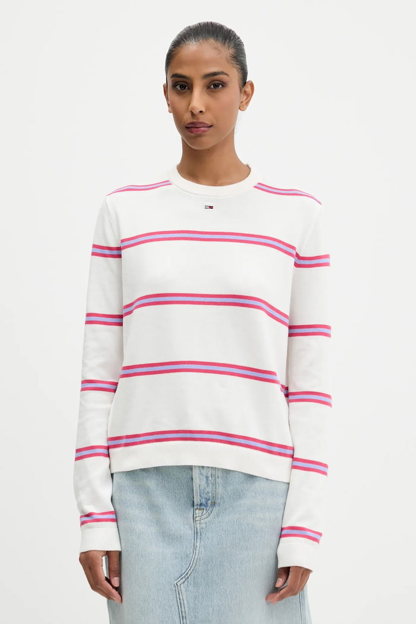 Tommy Jeans pulover de bumbac culoarea negru, light, DW0DW20159