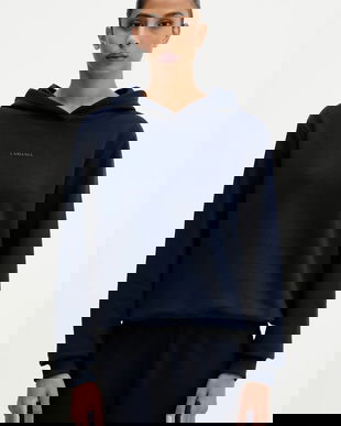 La Mania bluză ALI culoarea maro, cu glugă, uni, ALI