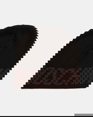 Moschino căciulă de lână culoarea negru, din țesătură unia, M2997 65165