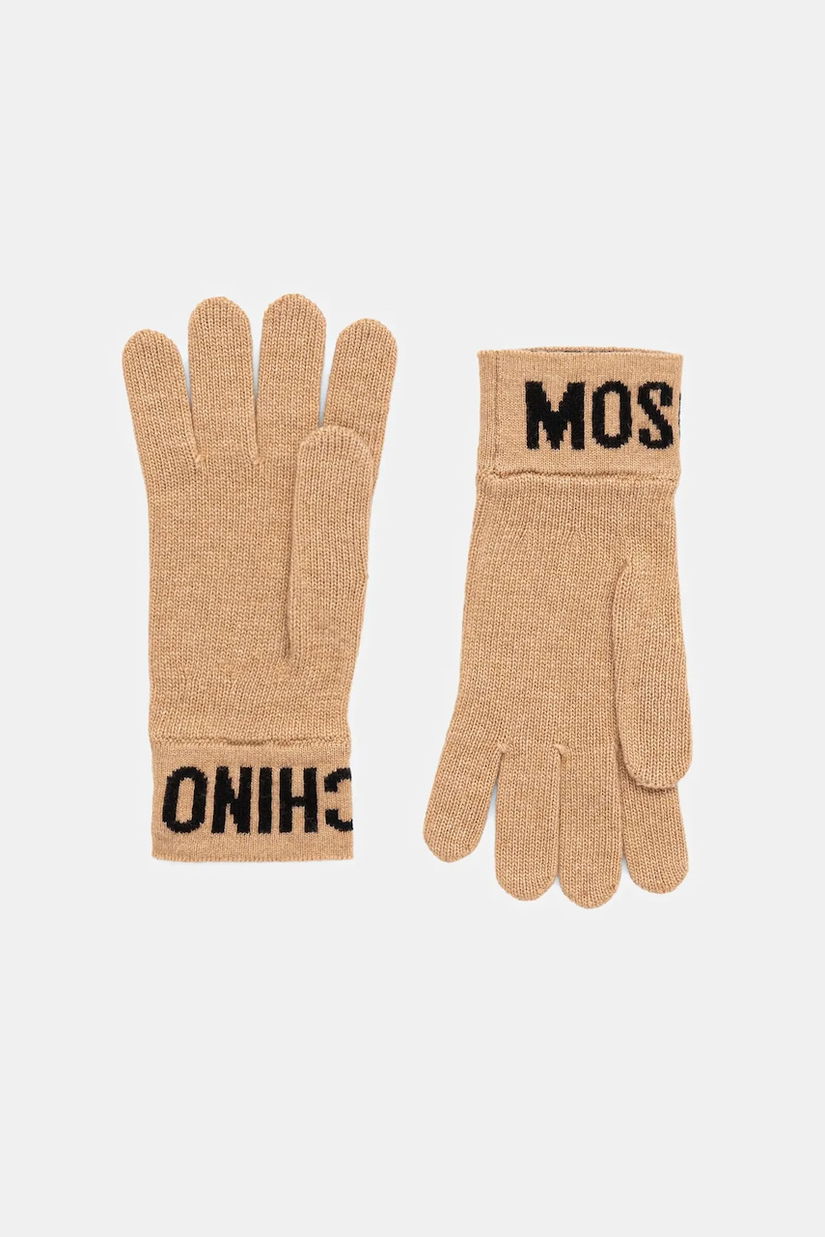 Moschino mănuși de lână culoarea maro, M2357 65232