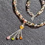 Colier argint X3 turmalina multicolora minimalist boho chic trendy - Transport gratuit