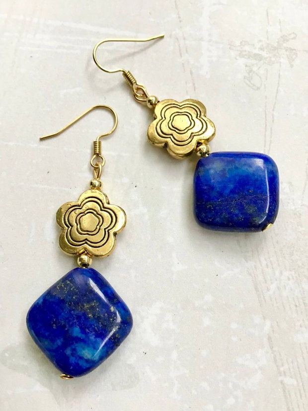 Cercei vintage lapis lazuli