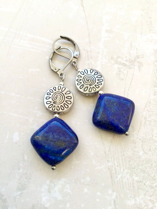 Cercei vintage lapis lazuli