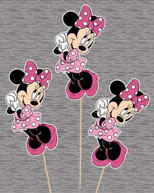 Toppere candy bar Minnie Mouse roz