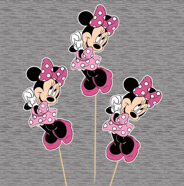 Toppere candy bar Minnie Mouse roz