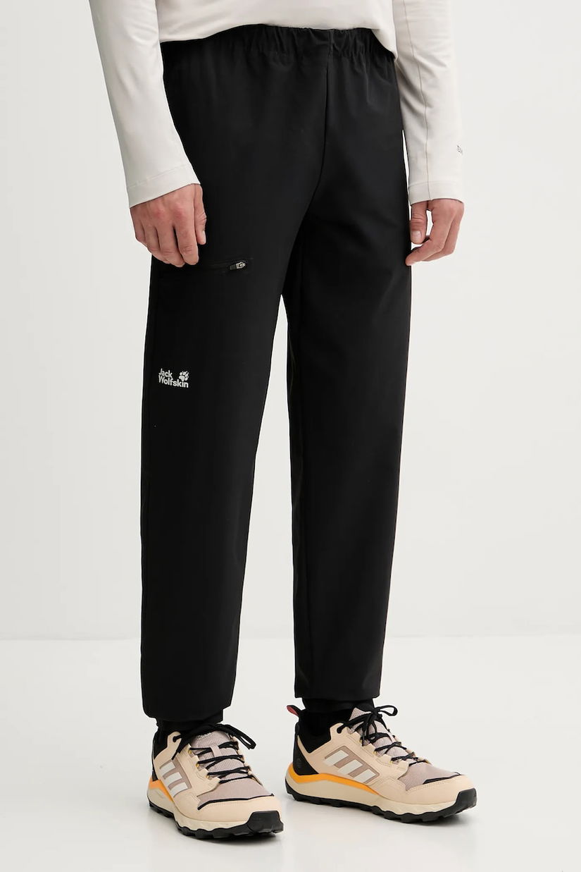 Jack Wolfskin pantaloni de exterior PRELIGHT culoarea negru, A65166