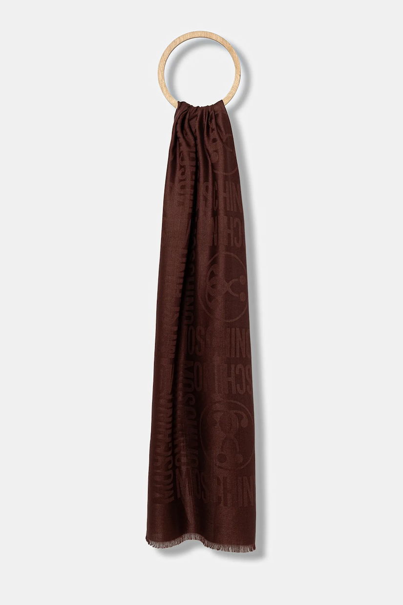 Moschino eșarfă de lână culoarea negru, uni, M2943 3232