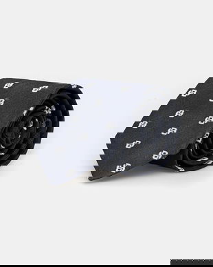 BOSS cravată de mătase culoarea bleumarin, 50551017