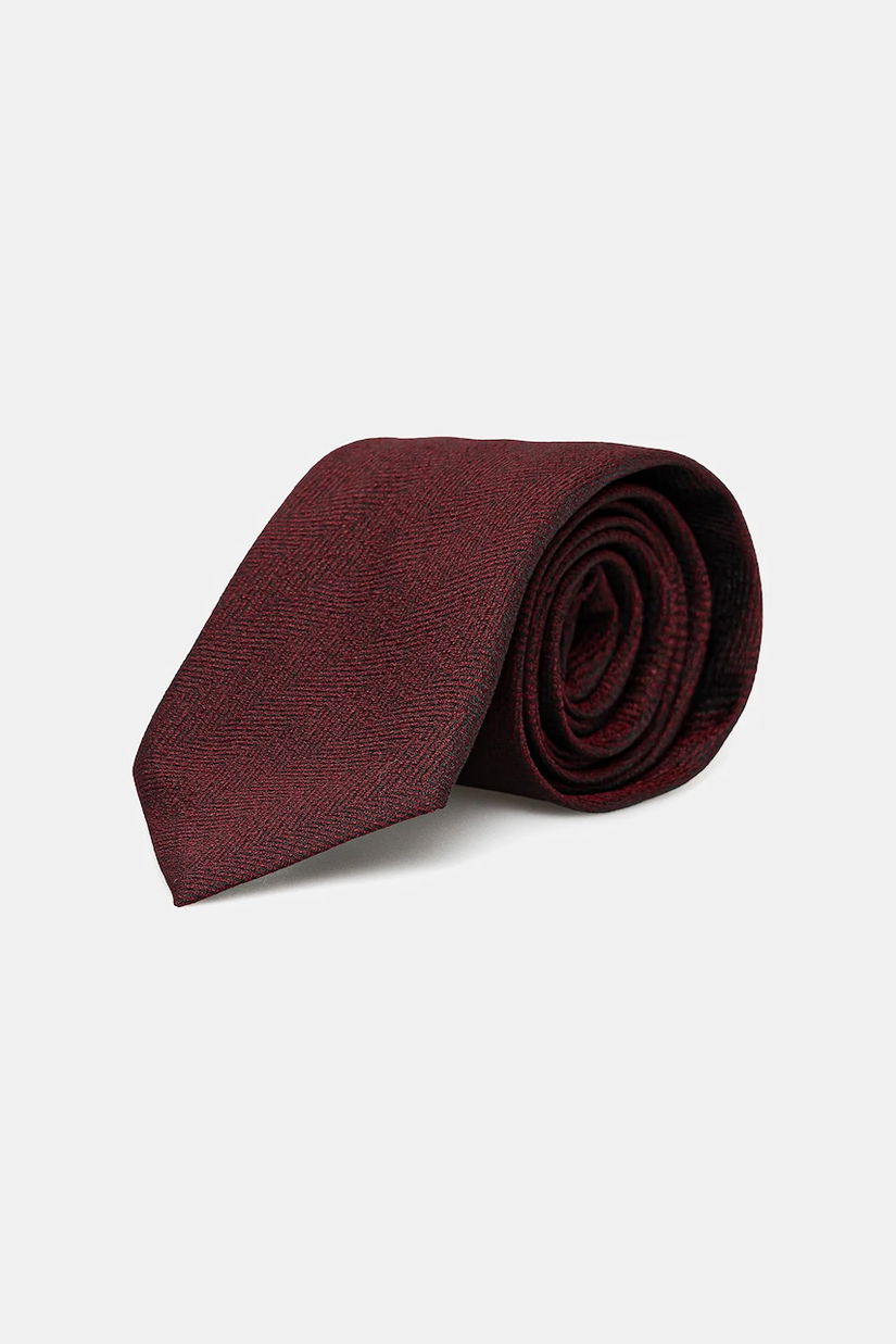 BOSS cravată de mătase culoarea bordo, 50550504