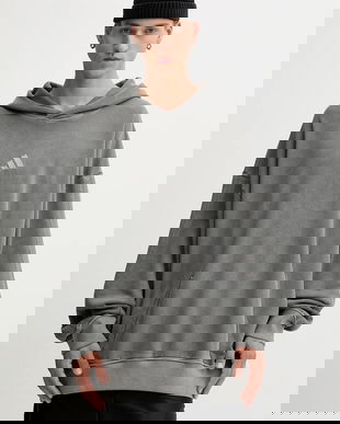 adidas hanorac de bumbac ALL SZN culoarea gri, cu glugă, uni, JN0617