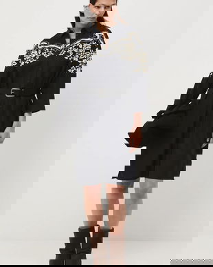 Medicine rochie culoarea negru, midi, drept