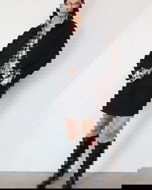 Medicine fustă din bumbac denim culoarea negru, mini, drept