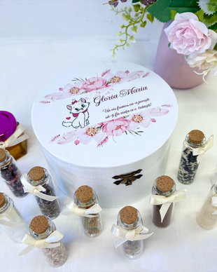 Cutie de mir personalizata - plina cu mirodenii pentru baita de a doua zi