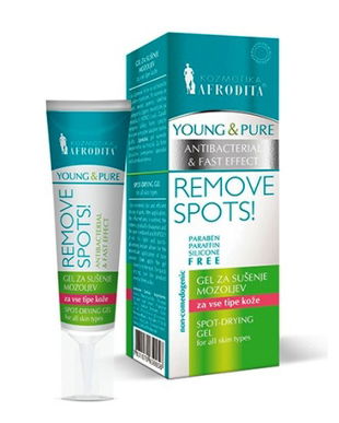 Gel pentru Pustule - Cosmetica Afrodita Young &amp; Pure Remove Spot Drying Gel, 15 ml