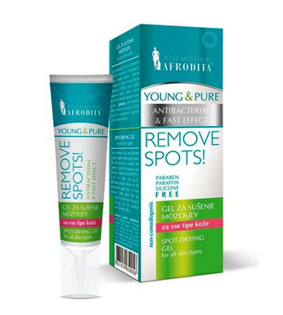 Gel pentru Pustule - Cosmetica Afrodita Young &amp; Pure Remove Spot Drying Gel, 15 ml
