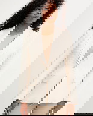 Morgan sacou culoarea bej, un singur rând de nasturi, uni, VAKA.F