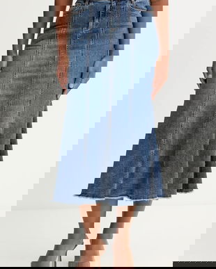 Morgan fustă jeans midi, drept, JAFTER