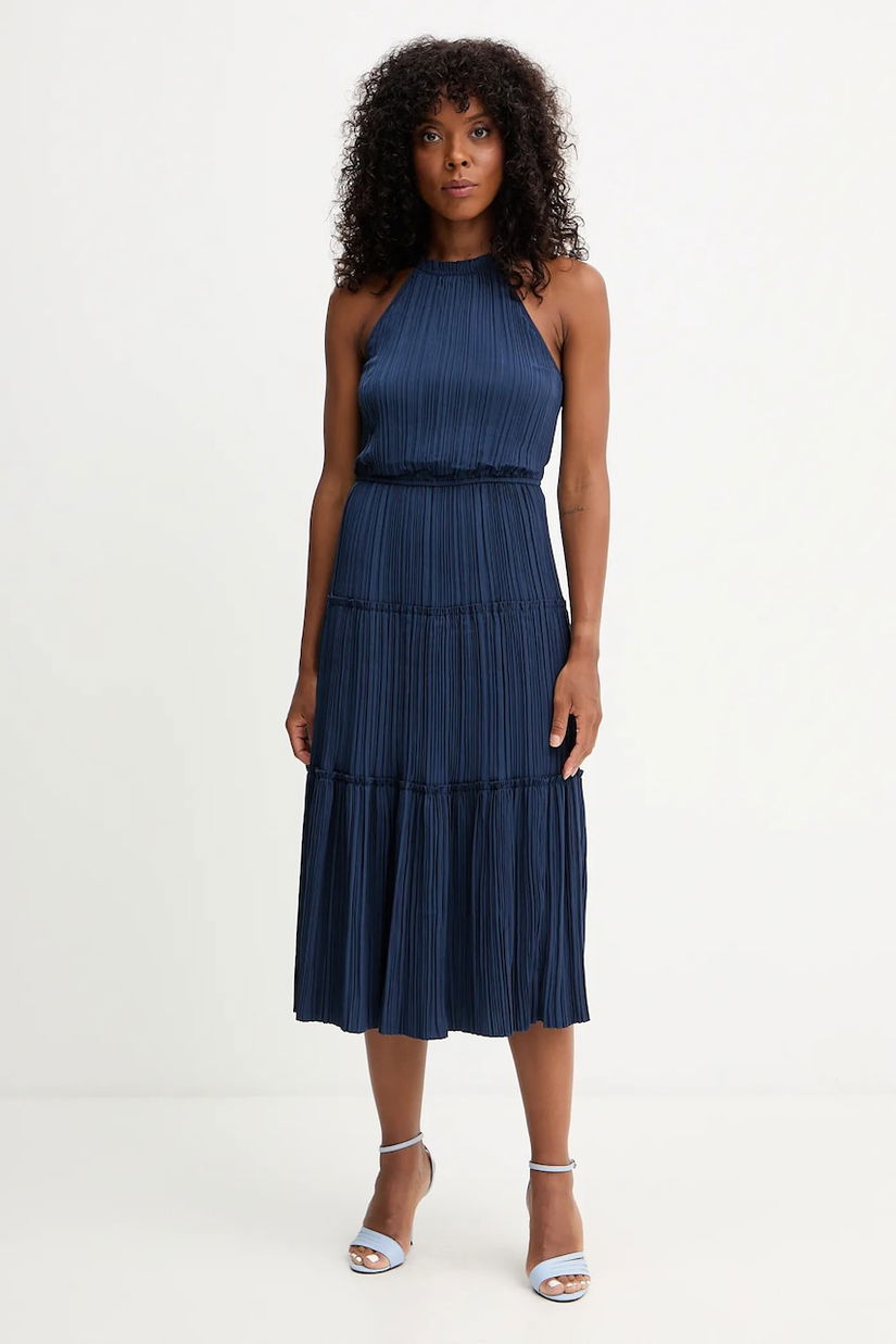 Morgan rochie culoarea bleumarin, midi, evazați, ROMINA